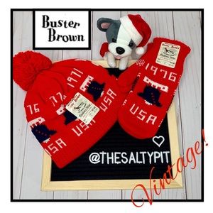 NWT Buster Brown Vintage Children’s 1976 Winter Hat and Mittens